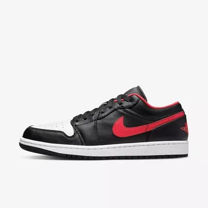 Tênis Air Jordan 1 Low, Masculino - Preto e Vermelho - AJ1