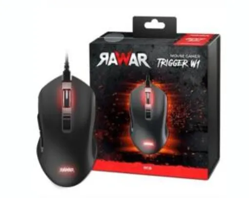 Mouse Gamer Rawar Trigger W1, RGB, 7 Botões, 6000DPI