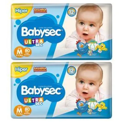 Fralda Babysec UltraSec Galinha Pintadinha M - Kit com 160 Unidades | R$90