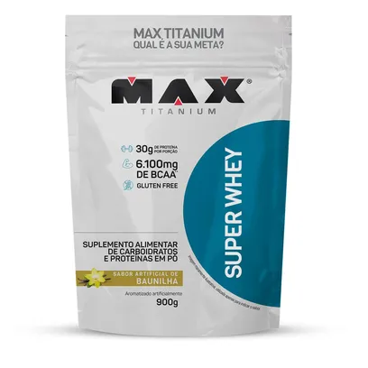 Product photo Super Whey (Refil-900g) Max Titanium Baunilha