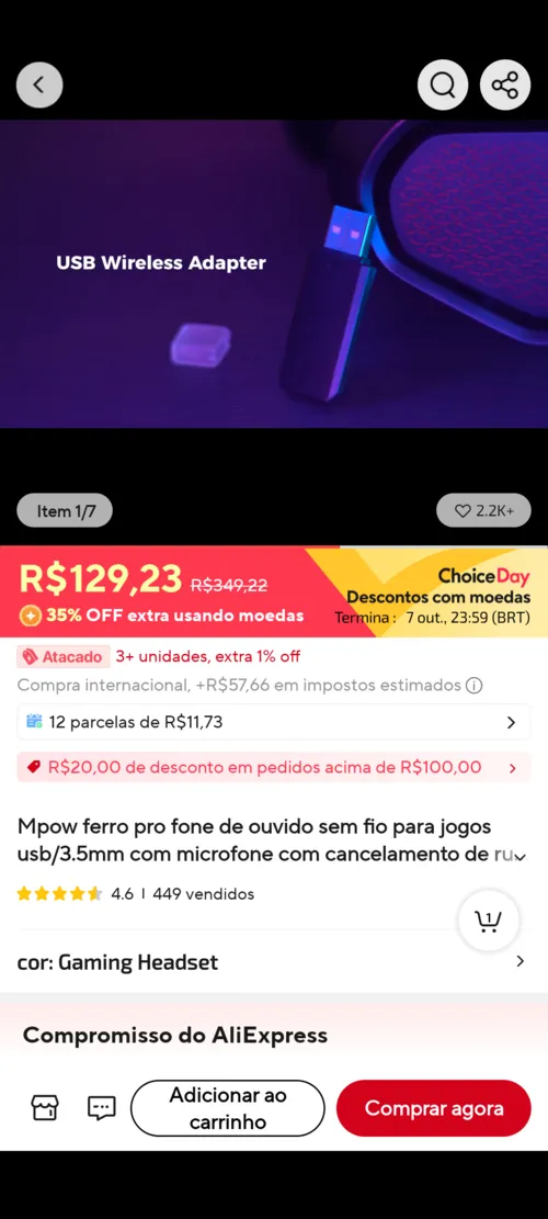 Imagem na descrição da promoção