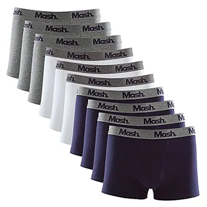 PRIME Kit 10 Cuecas Boxer Cot El Bord, Mash, Masculino, Azul Marinho/B