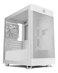 Gabinete Gamer Mancer Goblin - Mini Tower - Micro ATX - Lateral de Vidro - Com 1 Fan - Branco