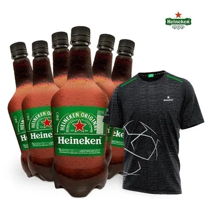 Chopp Heineken 6 x 1 litro Ganhe 1 Camisa Uefa | R$ 113