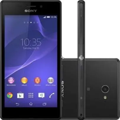 [Sou Barato] Smartphone Sony Xperia M2 Aqua Desbloqueado Android 4.4 Tela 4.8" 8GB 4G Wi-Fi Câmera 8MP - Preto por R$ 699