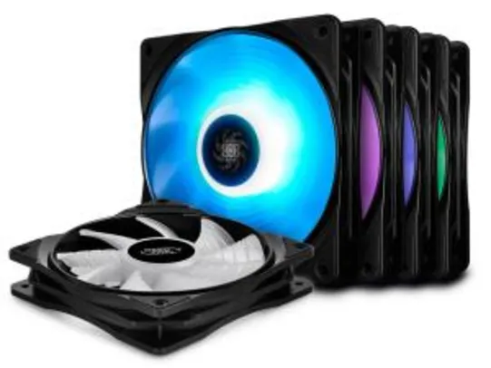 [AME R$ 258] Kit Cooler Deepcool RF 120 RGB com 5 unidades - R$311