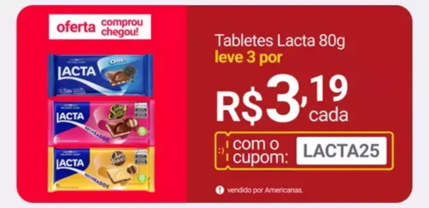 Chocolate Lacta Recheado R$ 3,19 uni