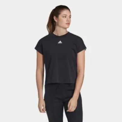 Camiseta Adidas MH 3S Feminina - Preto e Branco | R$50