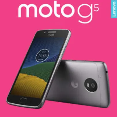 (FRETE GRATIS) Smartphone Motorola Moto G5 XT1672 Platinum com 32GB, Tela de 5'', Dual Chip, Android 7.0, 4G, Câmera 13MP, Processador Octa-Core e 2GB de RAM