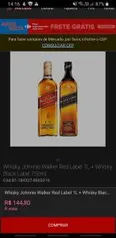 Whisky Johnnie Walker Red Label 1L + Whisky Black Label 750ml