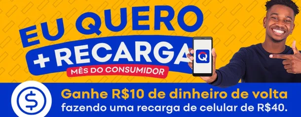 Ganhe R$ 10 de volta em recargas de R$ 40 pelo BanQi