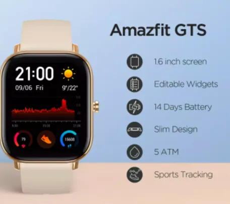 Smartwatch Amazfit GTS | R$575