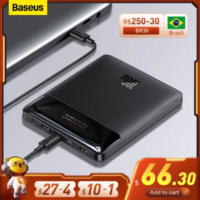 Power Bank Baseus Blade 100W 20000mah + Cabo PB 100W