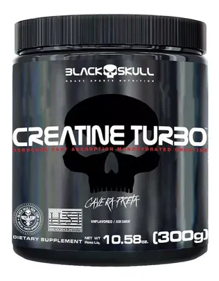 Creatina Turbo - 300g - Caveira Preta / Black Skull