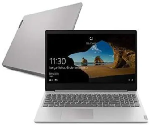 Notebook Lenovo Ultrafino ideapad S145 i5-8265U 12GB 1TB GeForce MX 110 W10 15.6" Dolby Audio Design Leve e Compacto 81S9000MBR Prata
