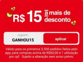 [Selecionados] APP Americanas - Cupom 15 reais Americanas, no APP