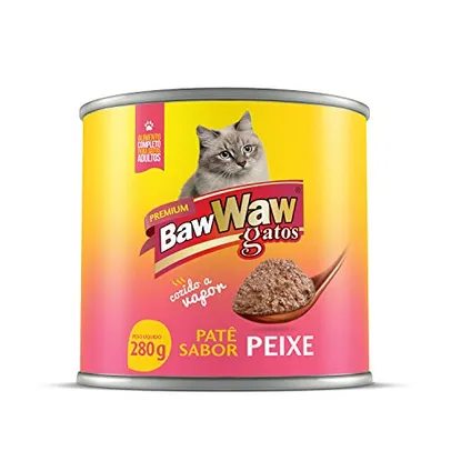 (REC/ LEV+PAG-) Patê Baw Waw para gatos sabor Peixe 280g