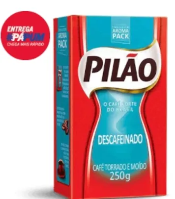 [APP/MEGA VIP] Café Pilão Torrado e Moído Descafeinado Vácuo 250g