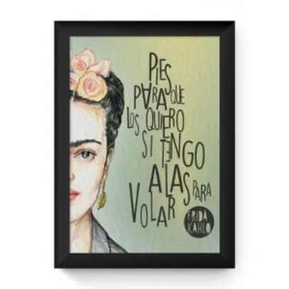 Quadro Frida Kahlo 33x24cm com Moldura Preta e Vidro - Decorando Shop