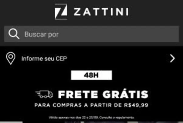 20% OFF no APP da Zattini