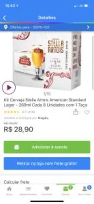 [APP] Kit Cerveja Stella Artois American Standard Lager - 269ml Cada 8 Unidades com 1 Taça