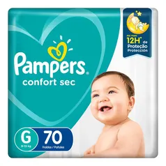 2 pacotes Fralda Pampers Confort Sec G 70 Unidades l R$56