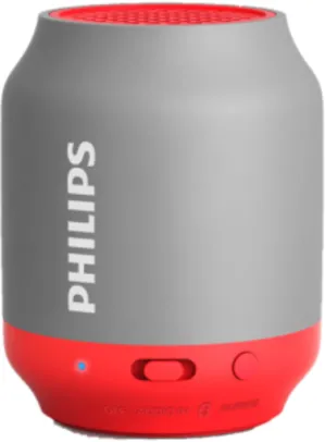 Caixa de Som Bluetooth Philips Bt50gx/78 Cinza e Vermelha 2W Bateria Recarregável - R$90