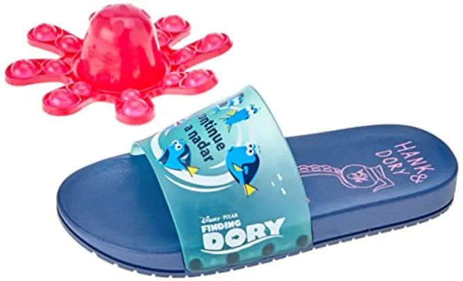 Grendene Kids Slide Procurando Dory Polvo Pop Chinelo, Unissex Criança, Azul/Rosa, 32/33