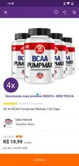 Kit 4x BCAA Pumpmax Midway 120 caps no APP Netshoes