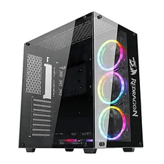 Gabinete Gamer Redragon Wideload Mid Tower Vidro Temperado Preto Sem Fonte Sem Fan - GC-802-1