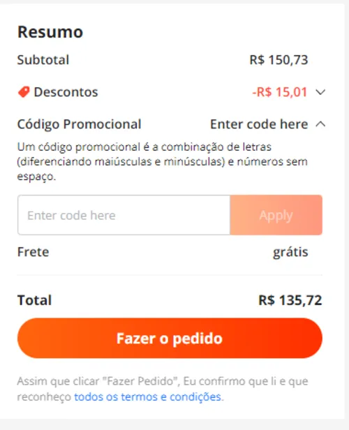 Imagem na descrição da promoção