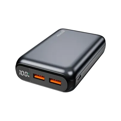 Geonav Power Bank, Carregador Portátil Universal 20.000mAh, USB-A (até 18W) + USB-C (até 20W),Carregamento Rápido, Led Indicador de Bateria