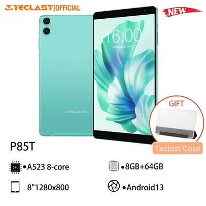 [APP/Taxa Inclusa/Moedas] Tablet Teclast P85T 2023 Tela 8 Polegadas 1200x800 iPS, 4GB+4GB RAM/64GB ROM, WiFi 5, BT 5