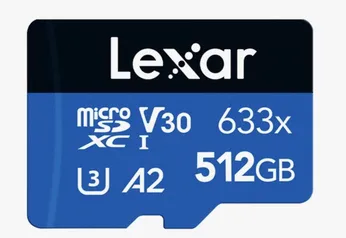 Cartão Micro SD de 512 gb (SDXC V30) Lexar