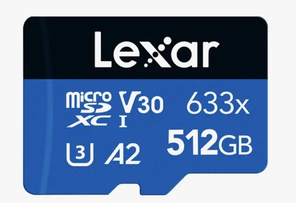 Cartão Micro SD de 512 gb (SDXC V30) Lexar