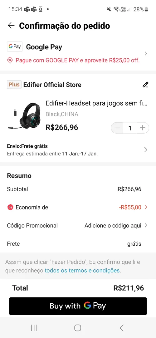 Imagem na descrição da promoção