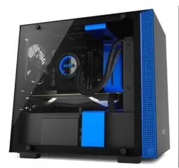 Gabinete H200, Nzxt CA-H200B-BL, Vidro Temperado, Mini-ITX, Preto/Azul