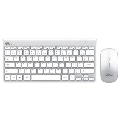 Combo Mouse E Teclado Sem Fio Dr. Office, SDR-0301-W, USB, White