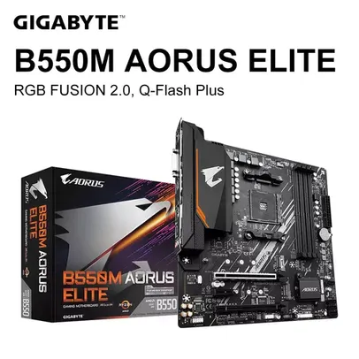 Placa Mãe GIGABYTE B550M AORUS ELITE AMD B550 Soquete AM4 DDR4 128GB PCI E 