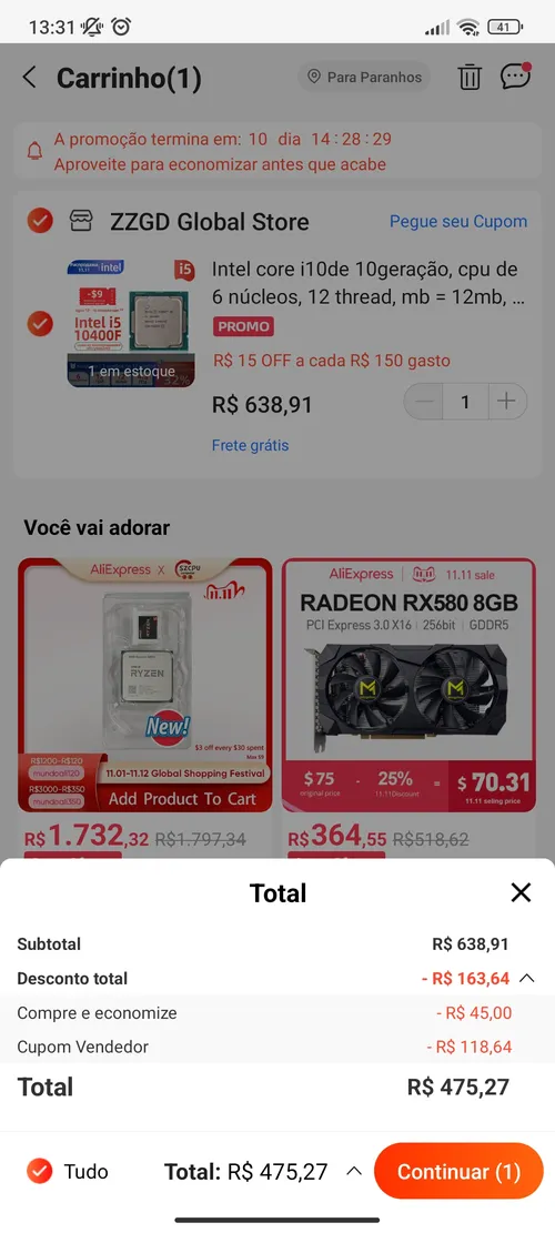 Imagem na descrição da promoção