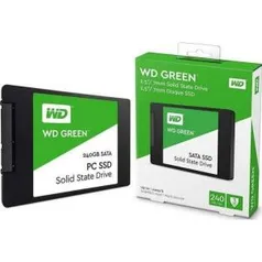 SSD WD Green, 240GB, SATA, Leitura 545MB/s, Gravação 465MB/s - WDS240G2G0A - R$232