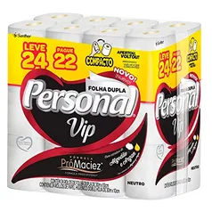 (REC/Boleto) Personal VIP - Papel Higiênico Folha Dupla, Branco - 24 unidades