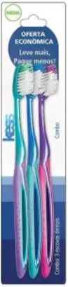 Combo Econômico com 3 Escovas Dentais, Kess, Multicor | R$3,62