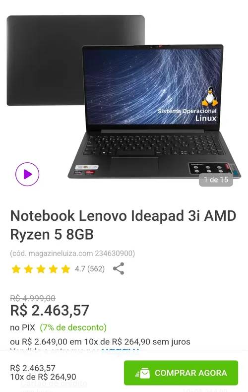 Imagem na descrição da promoção