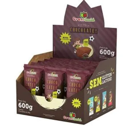 [PRIME] Minibolo de Chocolate s/ Glúten/Lactose - Grani Amici 600g - 15 unid. | R$25