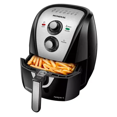 Fritadeira Elétrica Sem Óleo Mondial 4L Air Fryer AFN-40-BI Preto/Inox 1500W