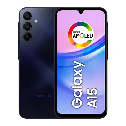 Smartphone Galaxy A15, 128GB, 4GB, Octa Core, Câmera Tripla 50MP, Tela de 6.5, Azul Escuro