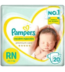 Fraldas Pampers Recém Nascido Premium Care Rn 20 Unidades | R$ 17