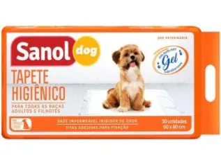 Tapete Higiênico Sanol Dog 80x60cm - 30 Unidades R$74