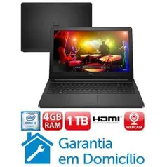 Notebook Dell Core i3-6006U 4GB 1TB Tela 15.6” Linux Inspiron I15-5566-D10P - R$1499,00